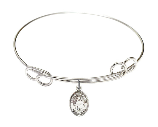 St Edith Stein Double Loop Bangle Bracelet - Sterling Silver Charm 9103SS