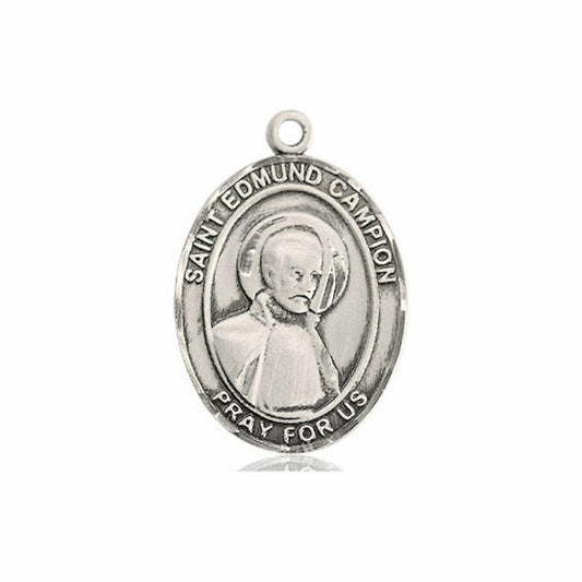 St Edmund Campion Medal - Sterling Silver Oval Pendant 3 Sizes