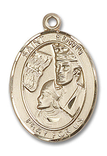 St Edwin Medal - 14kt Gold Oval Pendant 3 Sizes