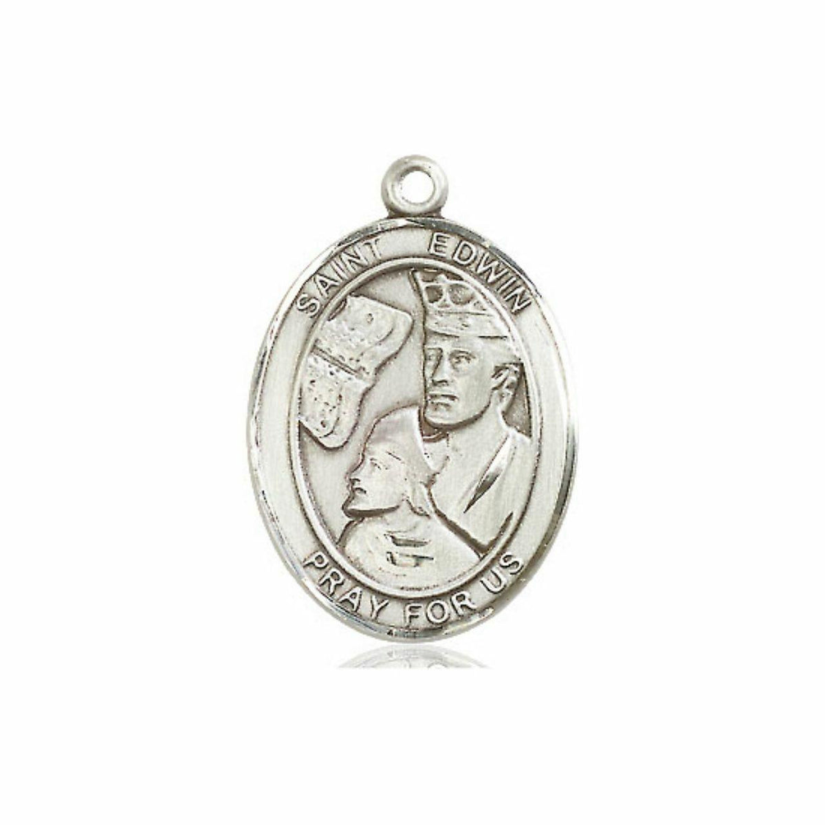St Edwin Medal - Sterling Silver Oval Pendant 3 Sizes