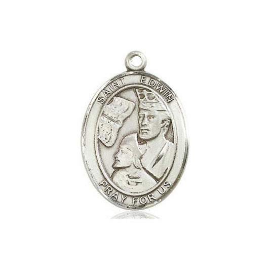 St Edwin Medal - Sterling Silver Oval Pendant 3 Sizes
