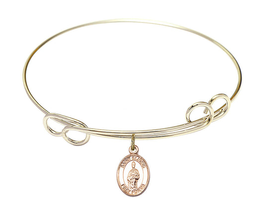 St Eligius Double Loop Bangle Bracelet - Gold-Filled Charm 9402GF