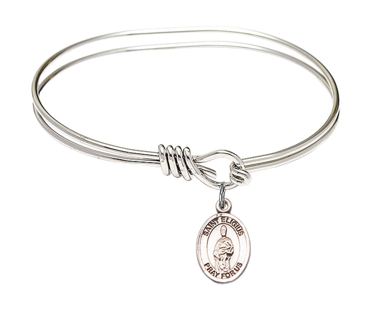 St Eligius Eye Hook Bangle Bracelet - Sterling Silver Charm 9402SS