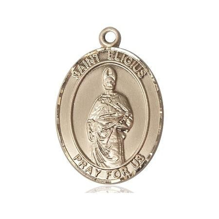 St Eligius Medal - 14kt Gold Oval Pendant 3 Sizes