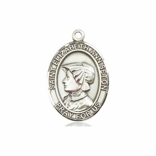 St Elizabeth Ann Seton Medal - Sterling Silver Oval Pendant 3 Sizes
