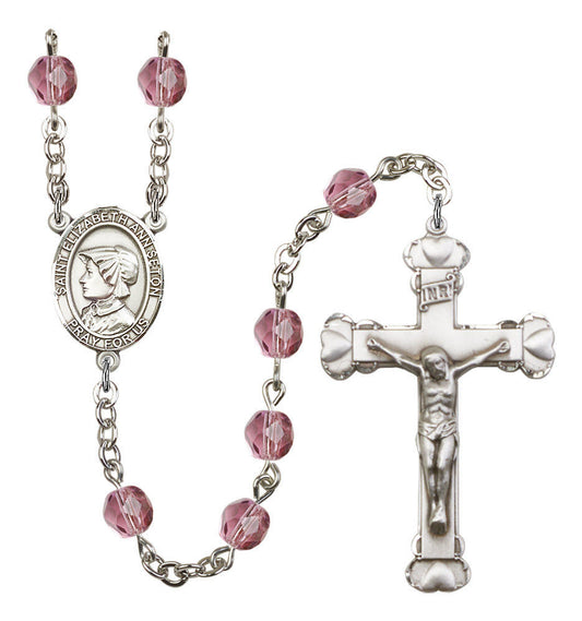 St Elizabeth Ann Seton Rosary - 6MM Fire Polished Beads 8224SS