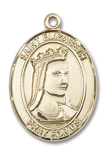 St Elizabeth of Hungary Medal - 14kt Gold Oval Pendant 3 Sizes