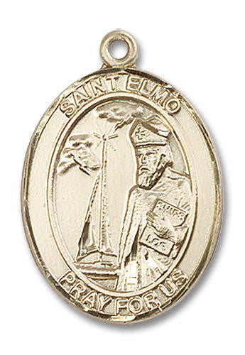 St Elmo Medal - 14kt Gold Oval Pendant 3 Sizes