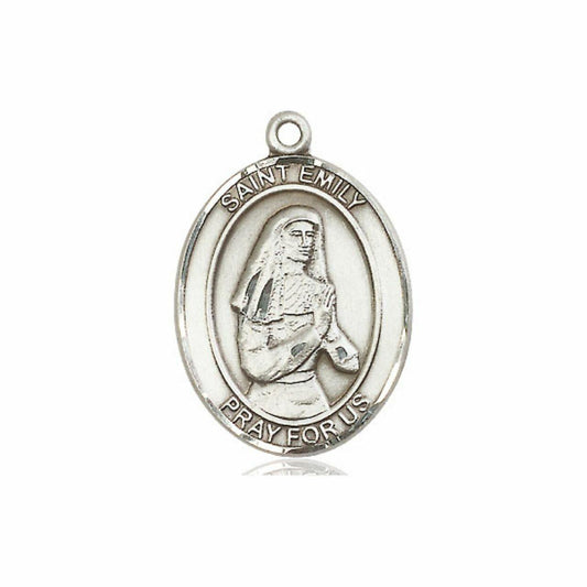 St Emily De Vialar Medal - Sterling Silver Oval Pendant 3 Sizes