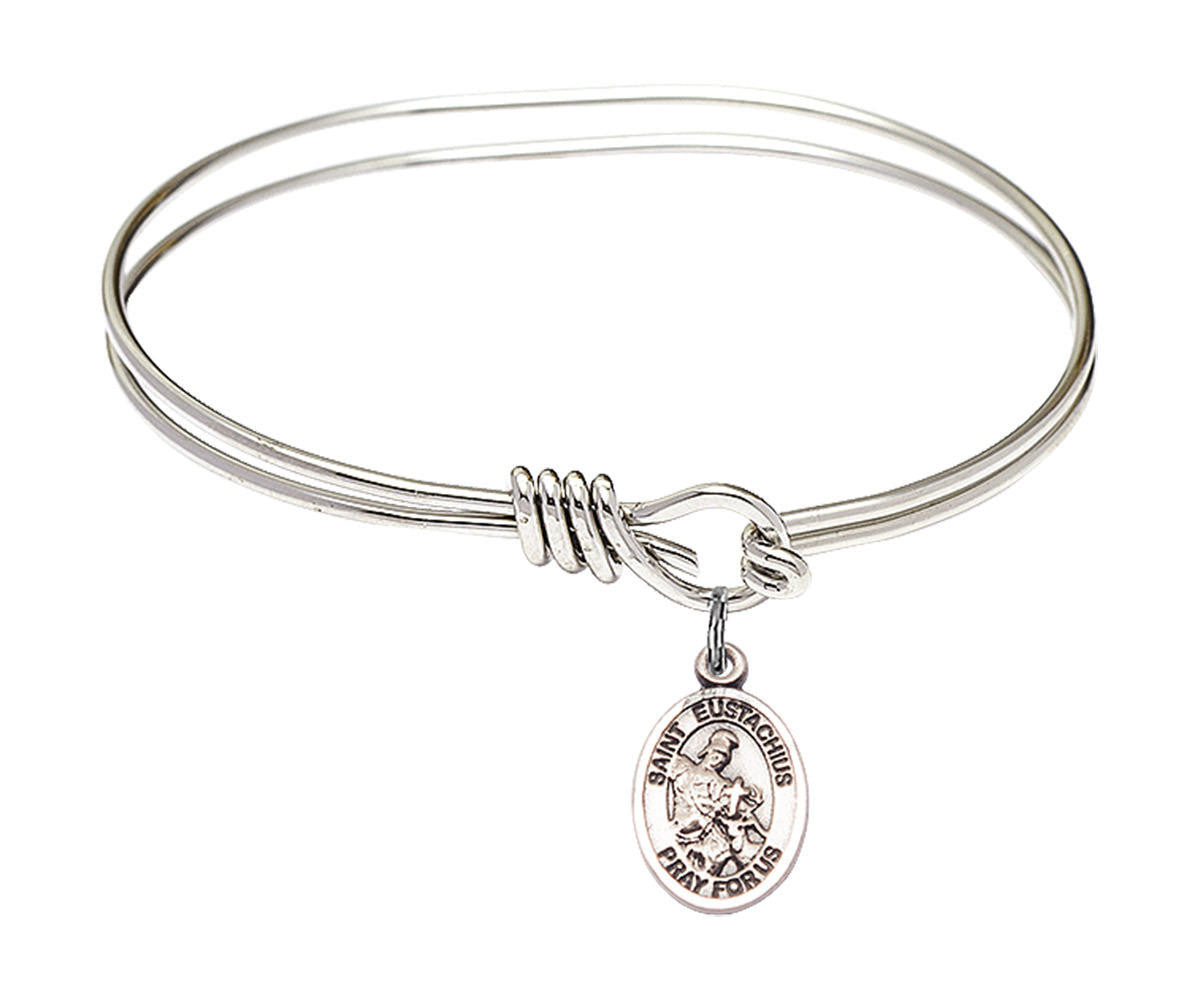 St Eustachius Eye Hook Bangle Bracelet - Sterling Silver Charm 9356SS