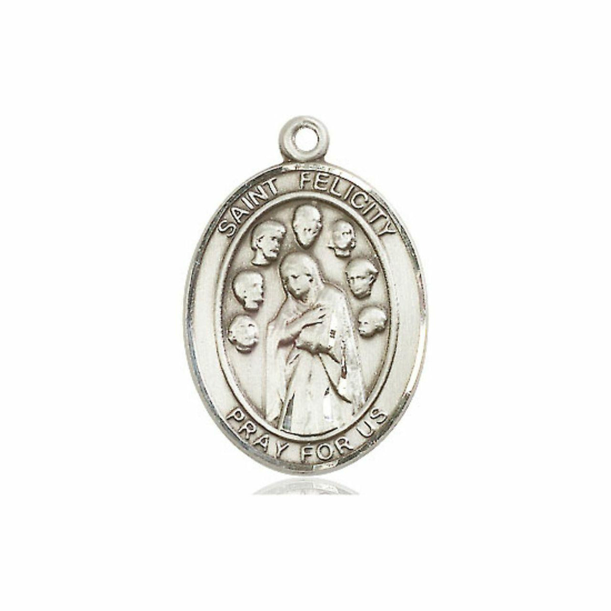 St Felicity Medal - Sterling Silver Oval Pendant 3 Sizes