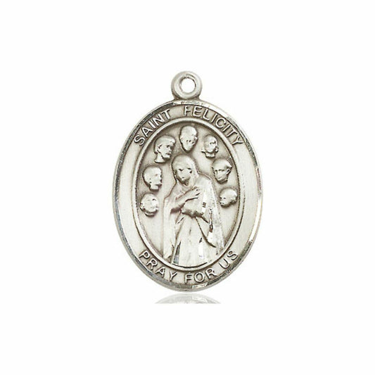 St Felicity Medal - Sterling Silver Oval Pendant 3 Sizes