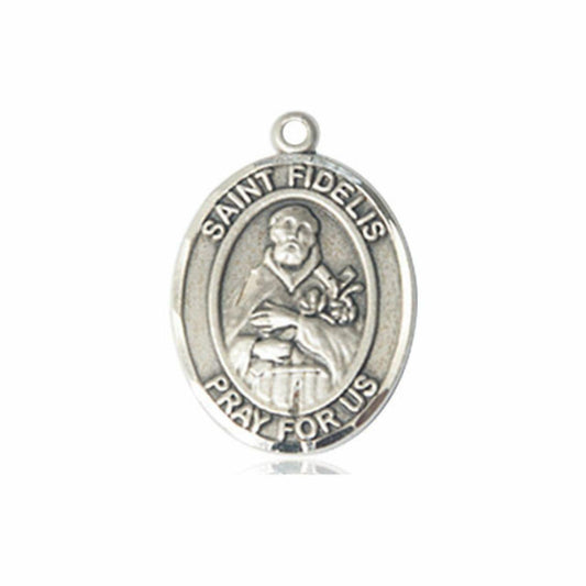 St Fidelis Medal - Sterling Silver Oval Pendant 3 Sizes