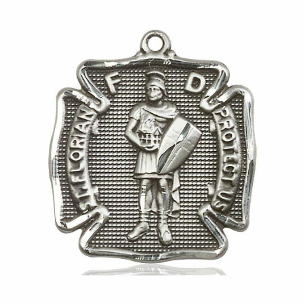St Florian Fire Department Cross Medal - Sterling Silver Pendant 2 Sizes