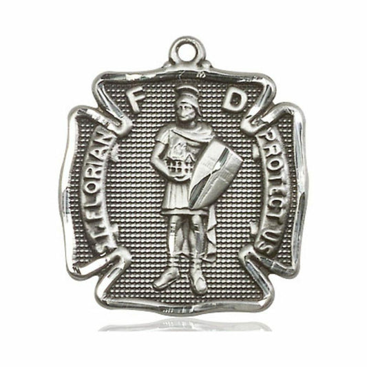 St Florian Fire Department Cross Medal - Sterling Silver Pendant 2 Sizes
