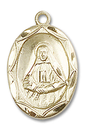 St Frances Cabrini Medal - 14kt Gold 3/4 x 3/8 Oval Pendant 0612O