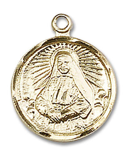 St Frances Cabrini Medal - 14kt Gold 5/8 x 1/2 Round Pendant 0601O