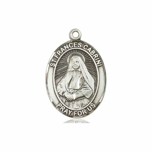 St Frances Cabrini Medal - Sterling Silver Oval Pendant 3 Sizes