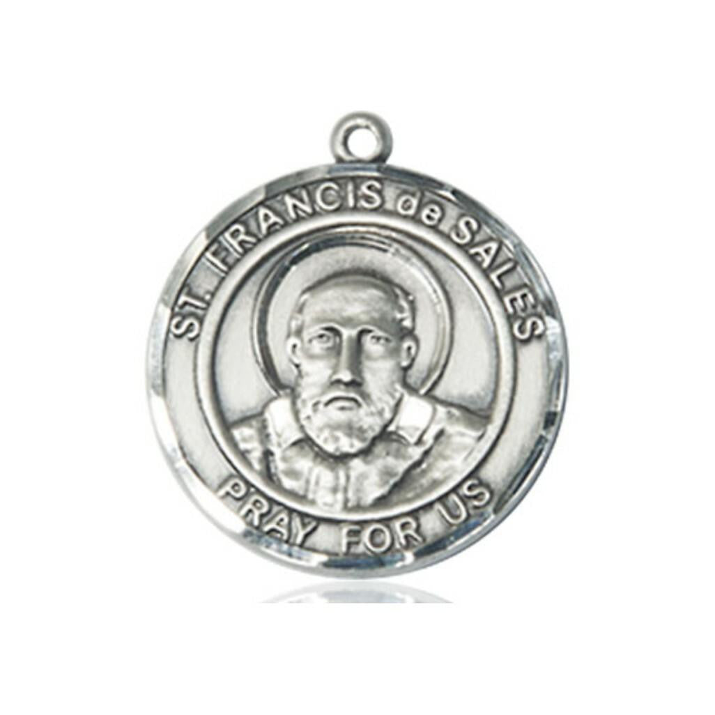 Bliss Manufacturing Inc St Francis De Sales Medal - Sterling Silver Round Pendant 2 Sizes