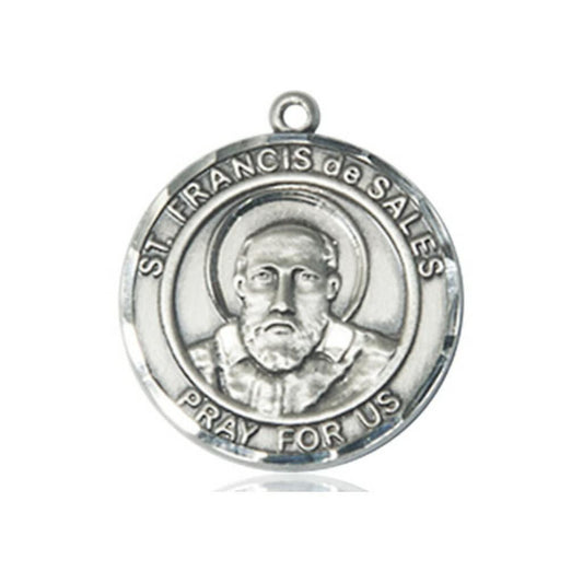 Bliss Manufacturing Inc St Francis De Sales Medal - Sterling Silver Round Pendant 2 Sizes