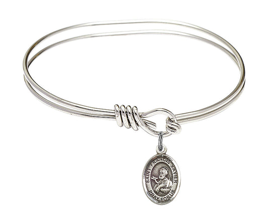 St Francis Xavier Eye Hook Bangle Bracelet - Sterling Silver Charm 9037SS