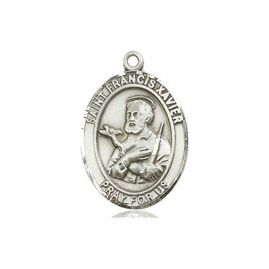 St Francis Xavier Medal - Sterling Silver Oval Pendant 3 Sizes