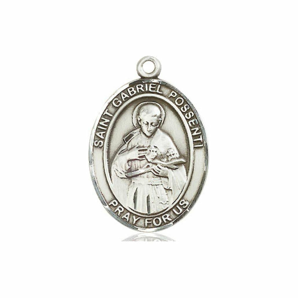 St Gabriel Possenti Medal - Sterling Silver Oval Pendant 3 Sizes