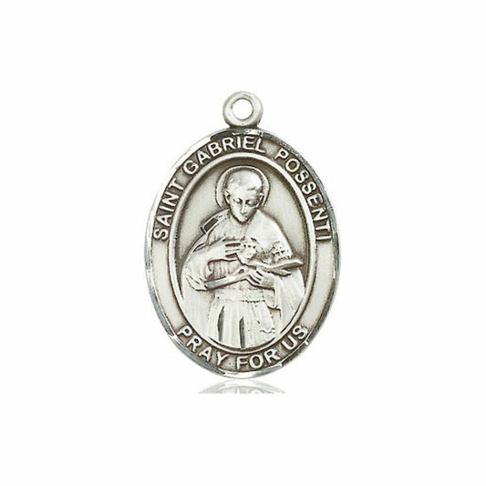 St Gabriel Possenti Medal - Sterling Silver Oval Pendant 3 Sizes