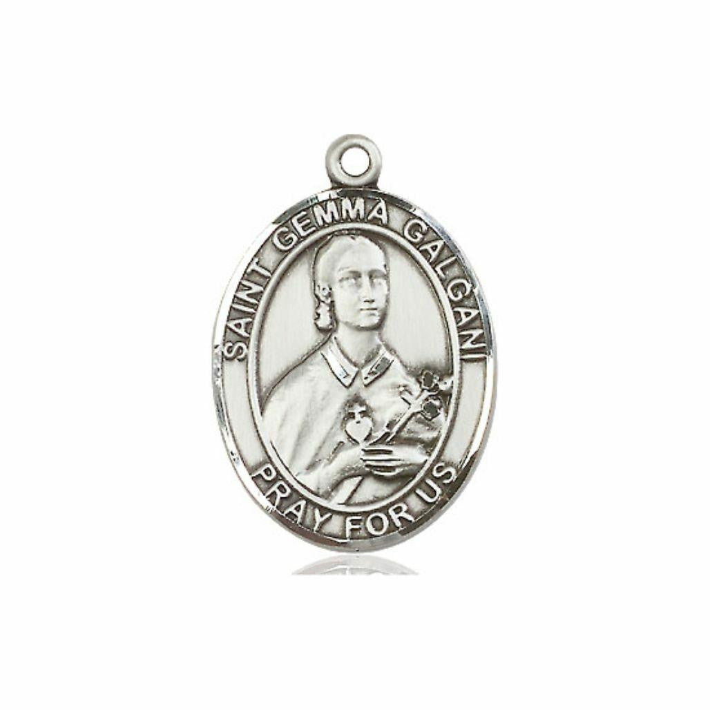 St Gemma Galgani Medal - Sterling Silver Oval Pendant 3 Sizes