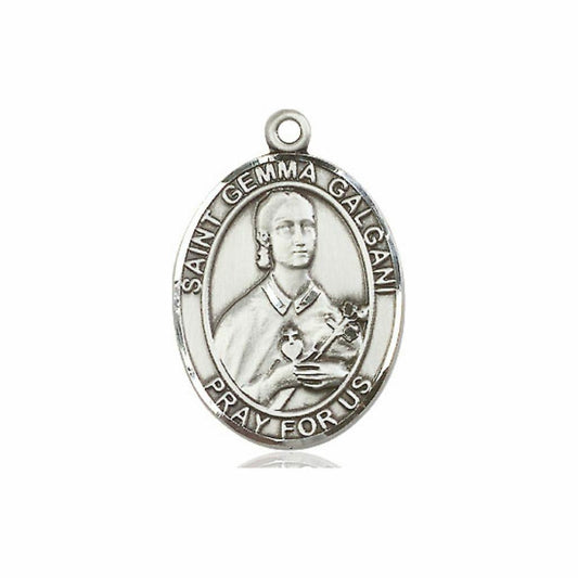 St Gemma Galgani Medal - Sterling Silver Oval Pendant 3 Sizes