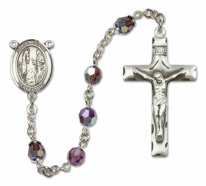 St Genevieve Sterling Silver Rosary - 16 Color Options 8041/0644