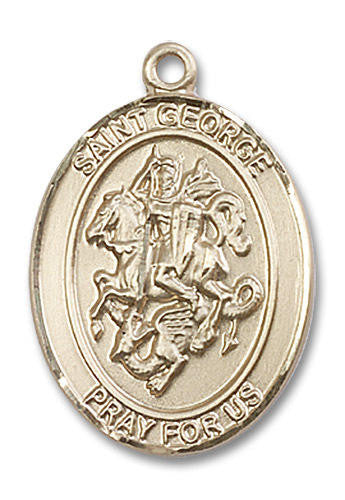 St George Medal - 14kt Gold Oval Pendant 3 Sizes