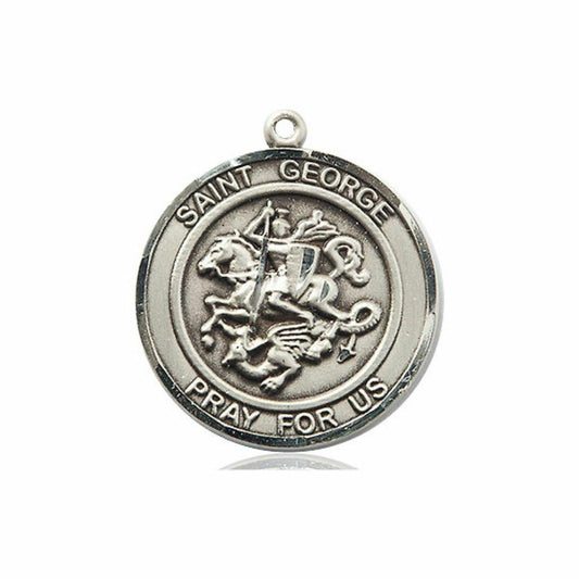 St George Medal - Sterling Silver Round Pendant 2 Sizes