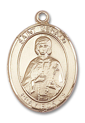 St Gerald Medal - 14kt Gold Oval Pendant 3 Sizes