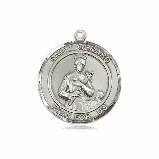 St Gerard Medal - Sterling Silver Round Pendant 2 Sizes