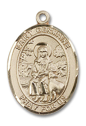 St Germaine Medal - 14kt Gold Oval Pendant 3 Sizes