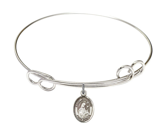 St Gertrude of Nivelles Double Loop Bangle Bracelet - Sterling Silver Charm 9219SS