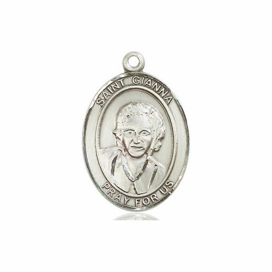 St Gianna Medal - Sterling Silver Oval Pendant 3 Sizes