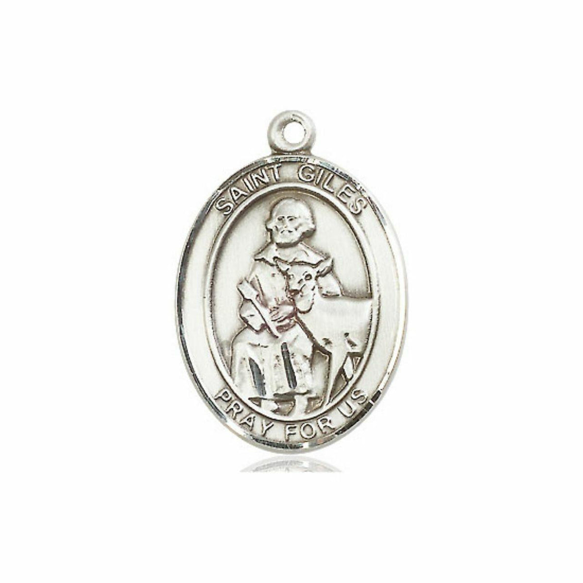 St Giles Medal - Sterling Silver Oval Pendant 3 Sizes