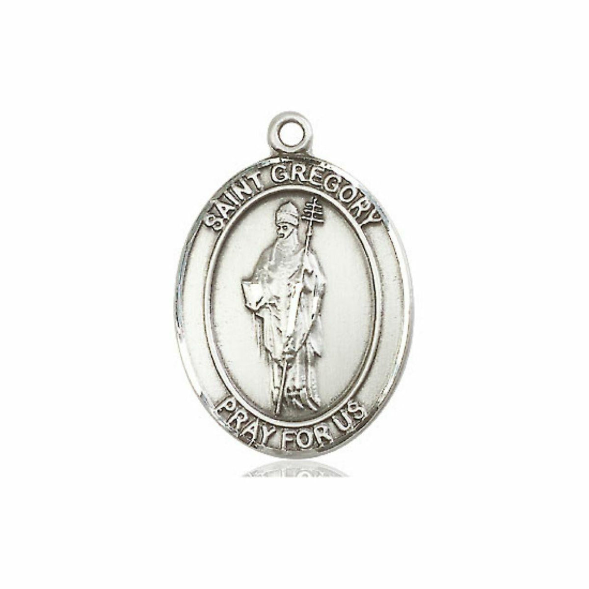 St Gregory Medal - Sterling Silver Oval Pendant 3 Sizes