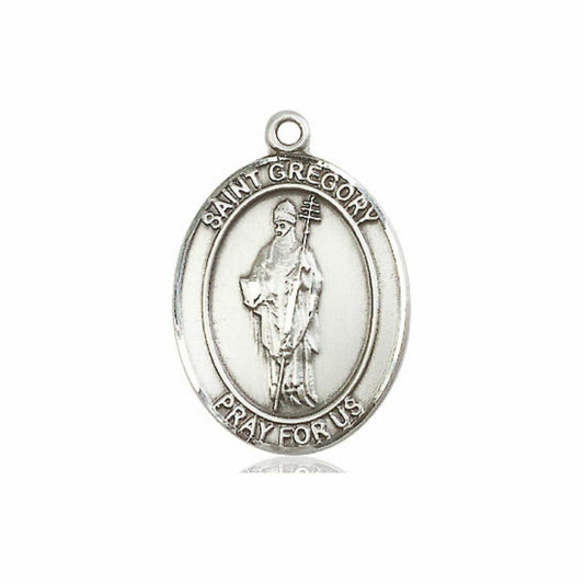 St Gregory Medal - Sterling Silver Oval Pendant 3 Sizes