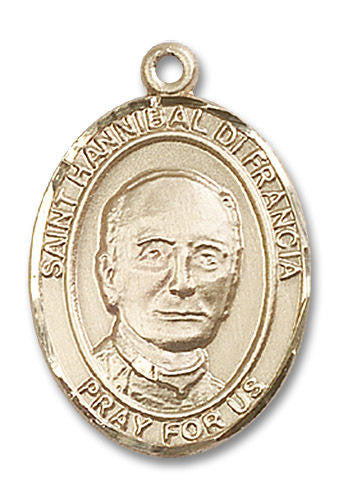 St Hannibal Di Francia Medal - 14kt Gold Oval Pendant 3 Sizes