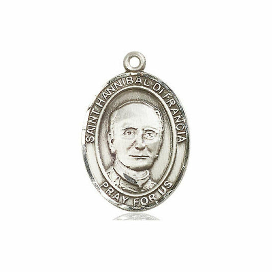 St Hannibal Di Francia Medal - Sterling Silver Oval Pendant 3 Sizes