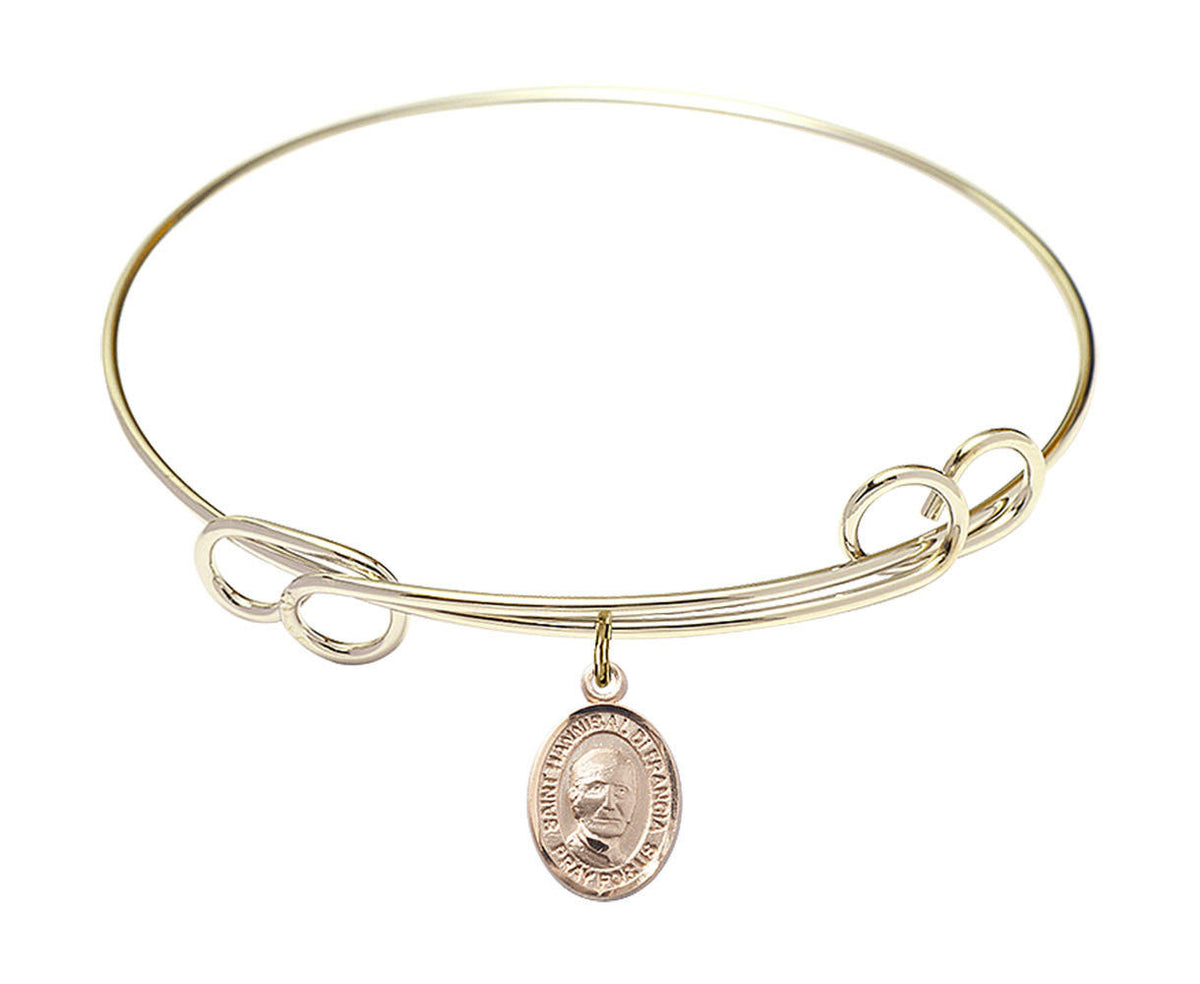 St Hannibal Double Loop Bangle Bracelet - Gold-Filled Charm 9327GF