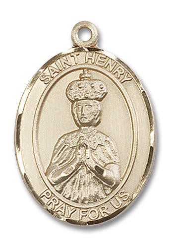 St Henry Medal - 14kt Gold Oval Pendant 3 Sizes