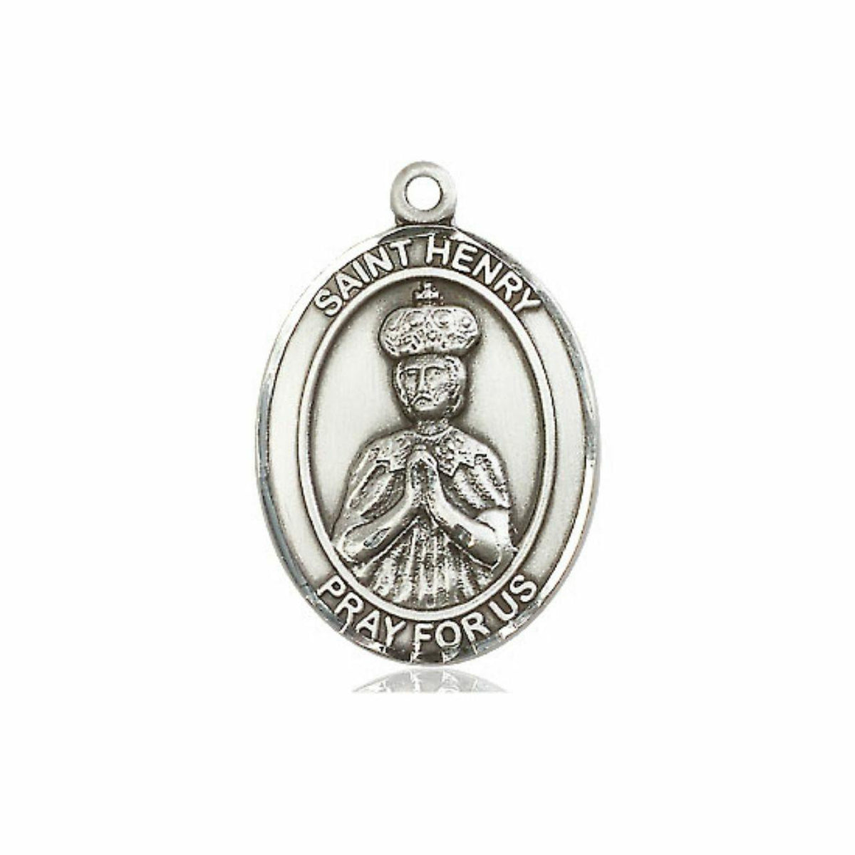 St Henry Medal - Sterling Silver Oval Pendant 3 Sizes