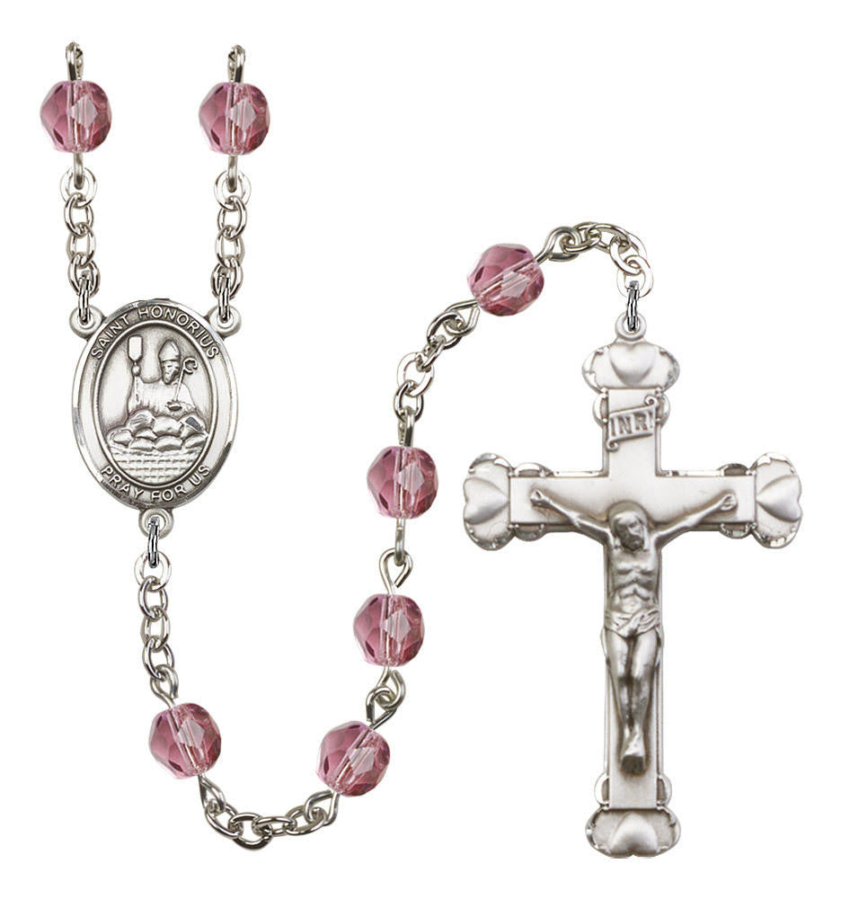 St Honorius of Amiens Rosary - 6MM Fire Polished Beads 8376SS