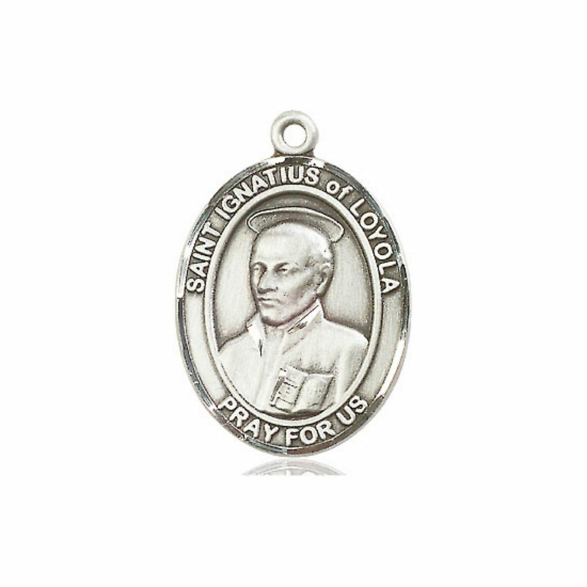 St Ignatius of Loyola Medal - Sterling Silver Oval Pendant 3 Sizes