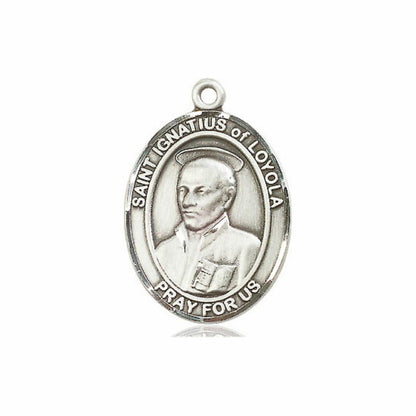 St Ignatius of Loyola Medal - Sterling Silver Oval Pendant 3 Sizes