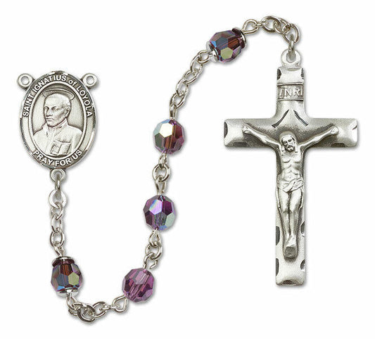 St Ignatius of Loyola Sterling Silver Rosary - 16 Color Options 8217/0644